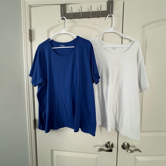Lands' End Tops - The Outfitters by Lands’ End Royal Blue and White Short Sleeve Tees 3x